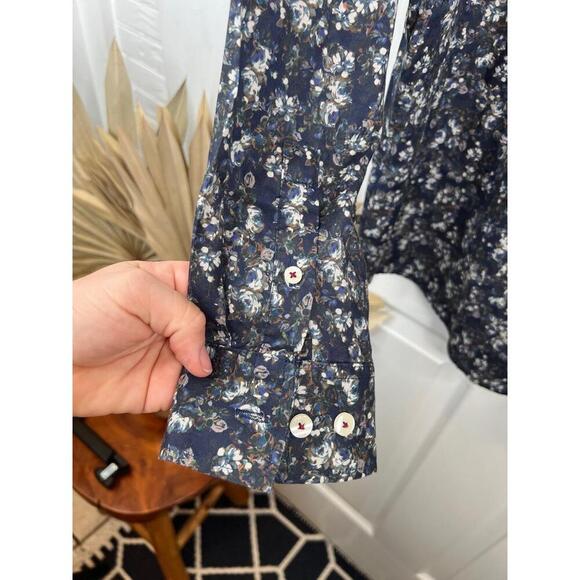 Soft Cloth Floral Pattern Point Collar Shirt Italian Woven Fabric Shirt Size L - Picture 8 of 13